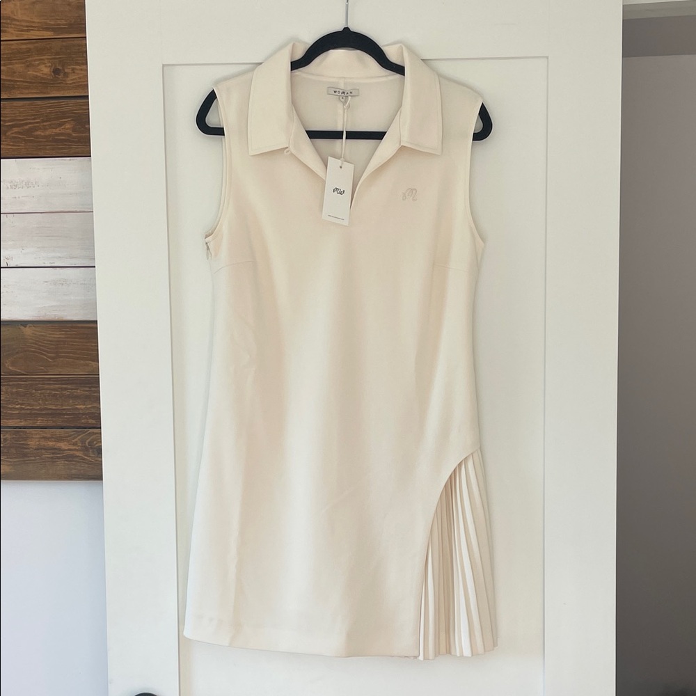Off White Malbon Golf Dress w/ Pleated Detail NWT Size 6